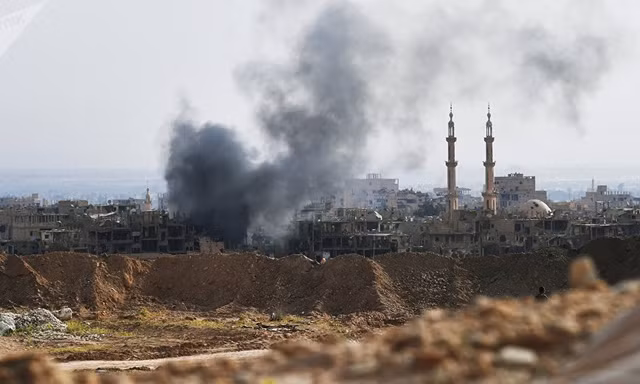 Cuộc tấn công vào vị trí của IS gần Deir ez-Zor. Ảnh: Sputnik