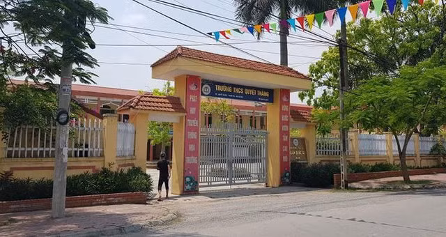  Trường THCS Quyết Thắng, nơi xảy ra sự việc đáng tiếc.