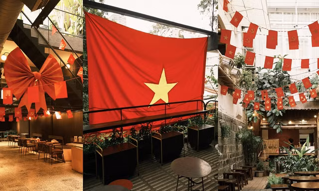 TP.HCM: Ghé những quán cà phê rực rỡ màu cờ, điểm check-in ấn tượng dịp nghỉ lễ