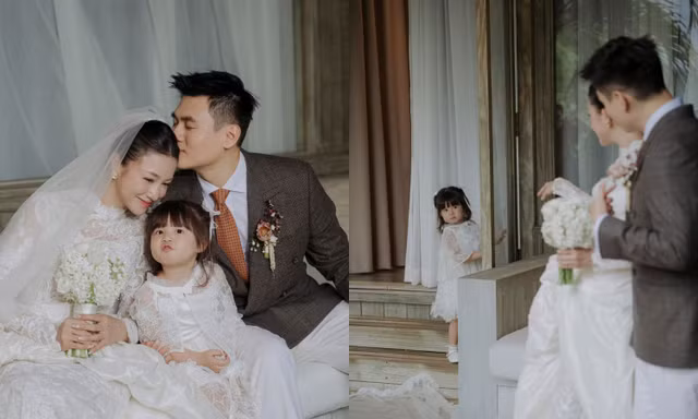Salim khoe ảnh cưới nét căng, bé Pam chiếm spotlight với loạt biểu cảm khó đỡ