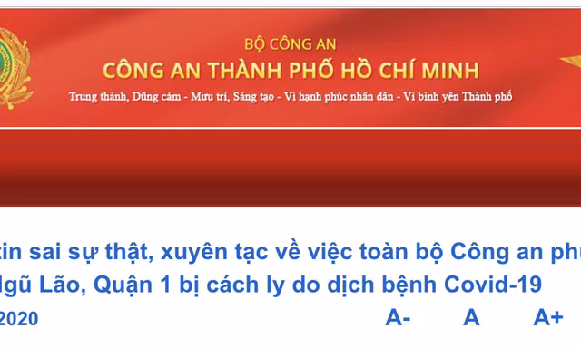 Sự thật thông tin Công an phường Phạm Ngũ Lão bị cách ly do nhiễm Covid-19