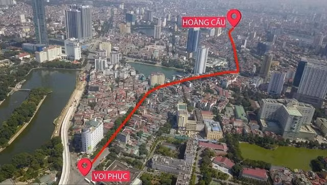 Tuyến đường 2,2km Hoàng Cầu - Voi Phục