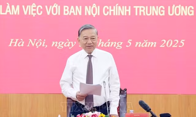 Tổng Bí thư Tô Lâm chủ trì làm việc với Ban Nội chính Trung ương 