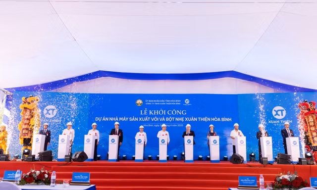 Tập đoàn Xuân Thiện khởi công nhà máy sản xuất vôi và bột nhẹ tại Hòa Bình