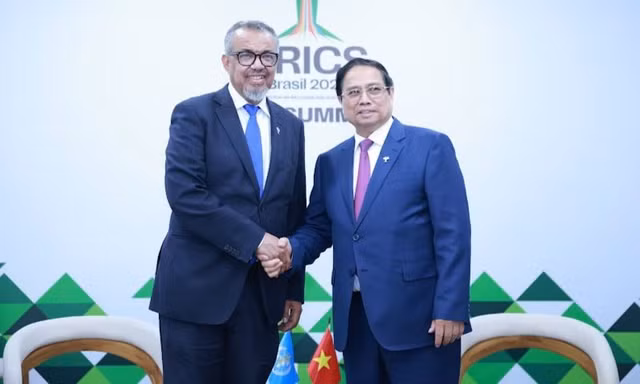  Thủ tướng Phạm Minh Chính tiếp Tổng Giám đốc WHO Tedros Adhanom Ghebreyesus. Ảnh: VGP