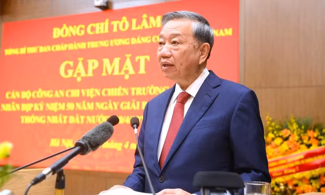 Tổng Bí thư Tô Lâm gặp mặt cán bộ Công an chi viện chiến trường miền Nam