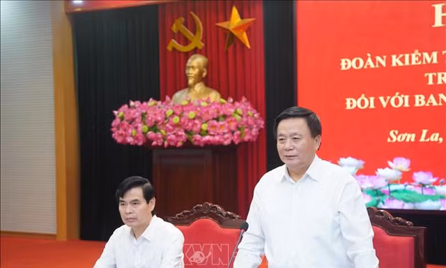 Đoàn kiểm tra của Bộ Chính trị làm việc với Ban Thường vụ Tỉnh ủy Sơn La 