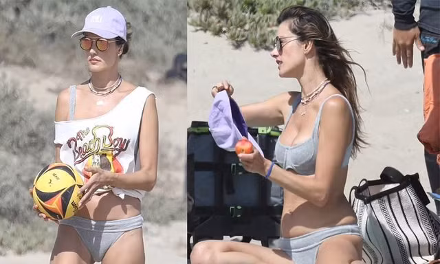 Thiên thần nội y Brazil sexy hết nấc với bikini, vừa chơi bóng chuyền vừa ‘phiêu’ trên bãi biển