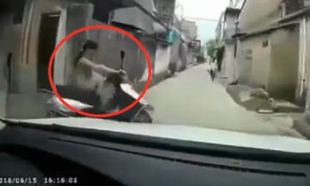 Pha xử lý của nữ 'ninja' trước đầu ô tô khiến cười chảy nước mắt