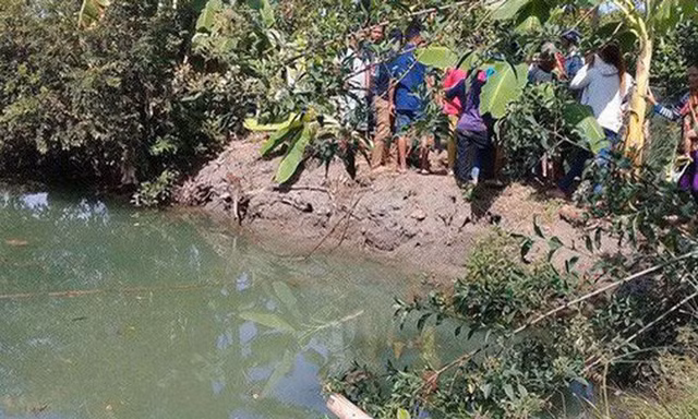 Hiện trường vụ chết đuối thương tâm.
