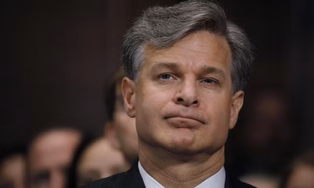 Ông Christopher Wray tại buổi điều trần. Ảnh: Reuters