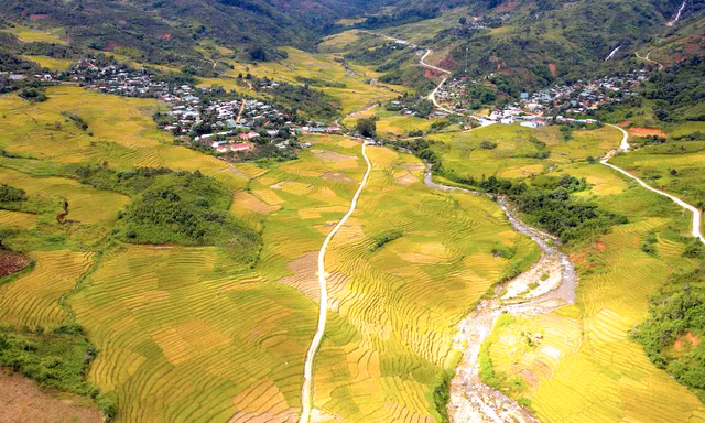 Cảnh thiên nhiên cao nguyên cùng ruộng bậc thang bên đỉnh Ngọc Linh đẹp nao lòng 