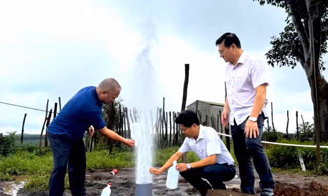 Kết quả xét nghiệm mẫu nước vụ giếng khoan tự phun ở Gia Lai