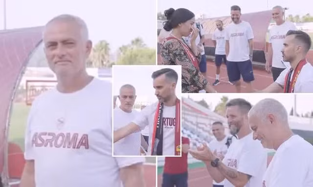 Mourinho bối rối vì fan cuồng cầu hôn bạn gái ngay trước mặt