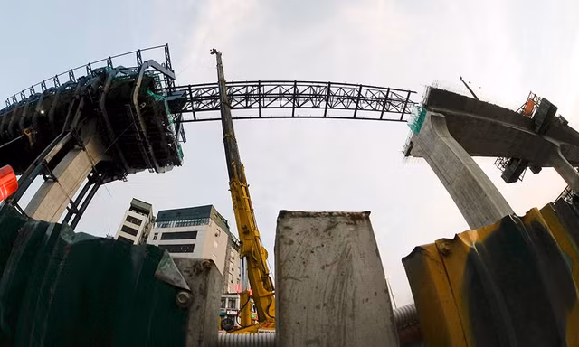 Hình hài đường Vành đai 2 trước khi hợp long nhịp cuối ở Hà Nội