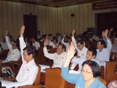 Các đại biểu HĐND TPHCM tại phiên họp chiều 8-12