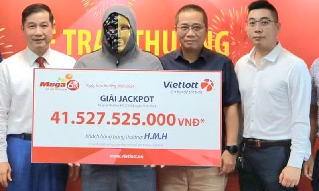 Anh H.M.H đến từ Hà Giang vừa nhận giải thưởng Jackpot trị giá 41,5 tỷ đồng. 