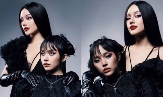 "Cô Em Trendy" và Linh Ngọc Đàm biến hình thành mẹ con nhà Addams trong "Wednesday"