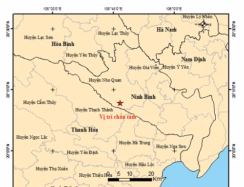 Động đất sáng nay ở Ninh Bình, người dân cảm nhận rõ rung lắc 