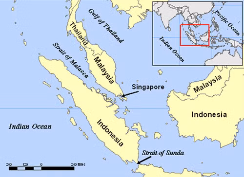 Máy bay mất tích bay về phía eo biển Malacca 