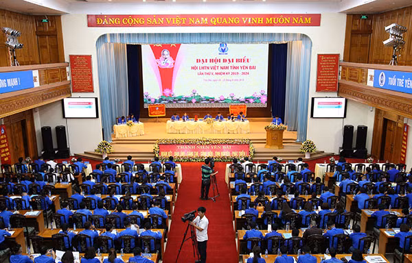 Toàn cảnh phiên thứ nhất Đại hội Hội LHTN Việt Nam tỉnh Yên Bái lần thứ V, nhiệm kỳ 2019 - 2024. 