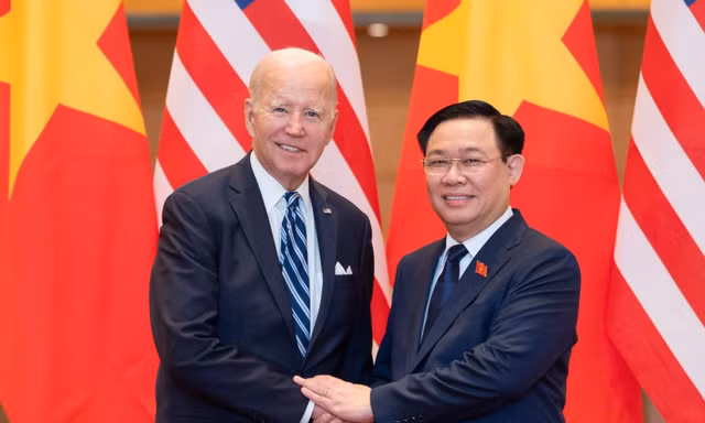 Chủ tịch Quốc hội Vương Đình Huệ hội kiến Tổng thống Mỹ Joe Biden