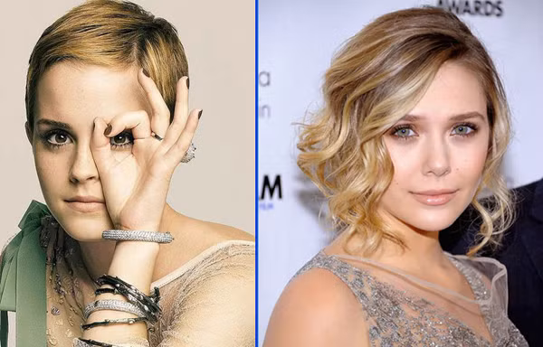 Emma Watson (trái) và Elizabeth Olsen, ứng viên nặng ký cho vai nữ chính