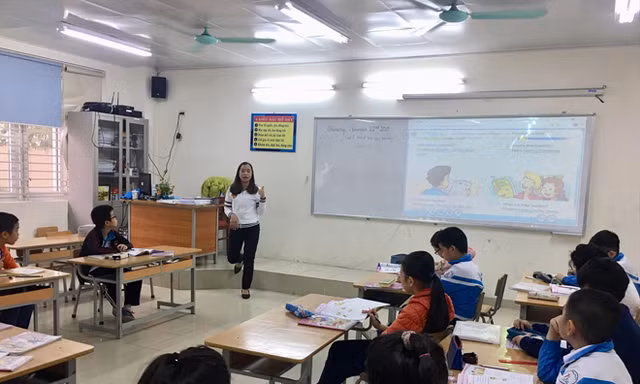 Một tiết học tiếng Anh của học sinh tiểu học 