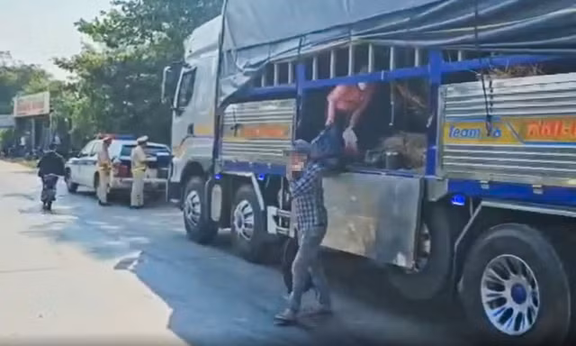 Phát hiện 7 người mắc võng nằm trong thùng xe tải
