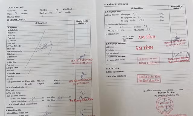 Làm giả giấy khám sức khỏe, các kết quả xét nghiệm... để thi giấy phép lái xe