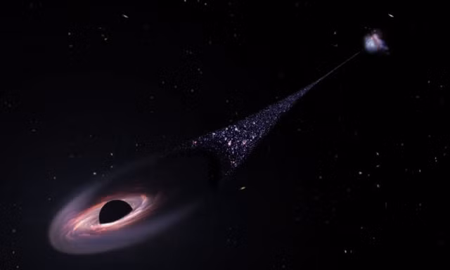 Hình ảnh đồ hoạ về hố đen chạy trốn. (Ảnh: NASA)