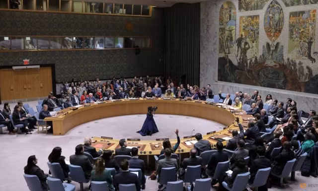 Phiên họp của Hội đồng Bảo an LHQ về xung đột Israel - Hamas ngày 16/10. (Ảnh: Reuters)