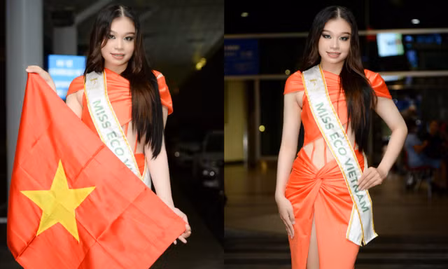 Người đẹp Trần Hoài Phương diện váy cut-out nóng bỏng lên đường dự thi Miss Eco 2022