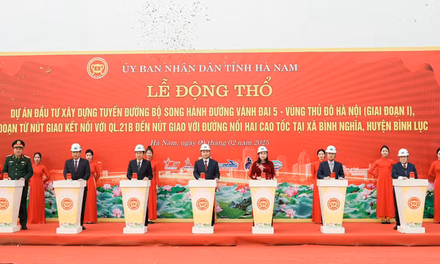 Hà Nam: Khởi công xây dựng tuyến đường bộ song hành vành đai 5- Vùng Thủ đô 
