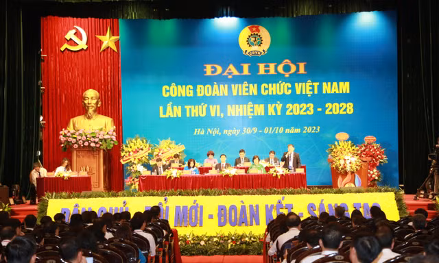 Toàn cảnh Đại hội Công đoàn Viên chức Việt Nam lần thứ VI