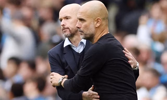 Pep Guardiola và Erik ten Hag.