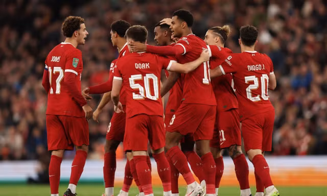 Liverpool ăn mừng chiến thắng trước Union SG ở lượt đi.
