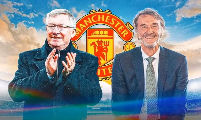 Sir Alex Ferguson và Sir Jim Ratcliffe 