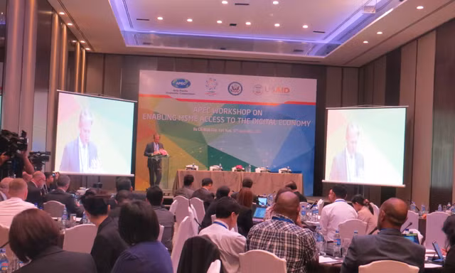 Đại biểu phát biểu trong hội nghị APEC 2017.