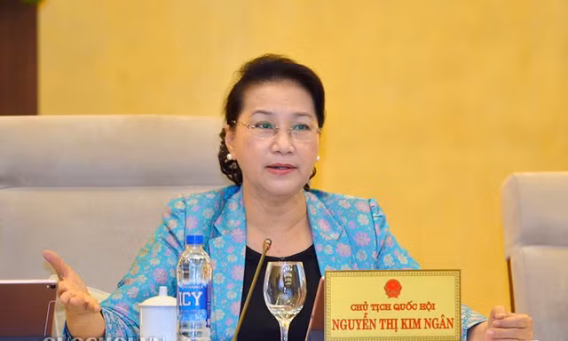 Chủ tịch Quốc hội Nguyễn Thị Kim Ngân tại phiên họp. Ảnh QH