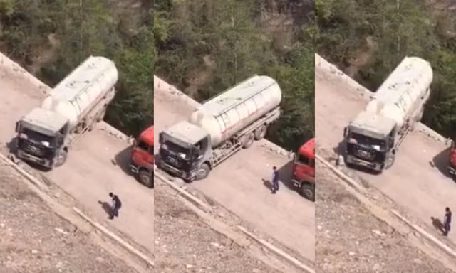 ‘Đứng tim’ màn chuyển hướng xe nguy hiểm nhất thế giới