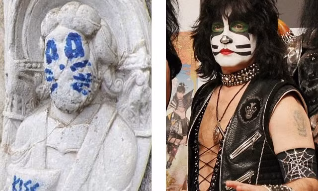 Hoá trang của tay trống Eric Singer là "nguồn cảm hứng" cho kẻ vẽ bậy.