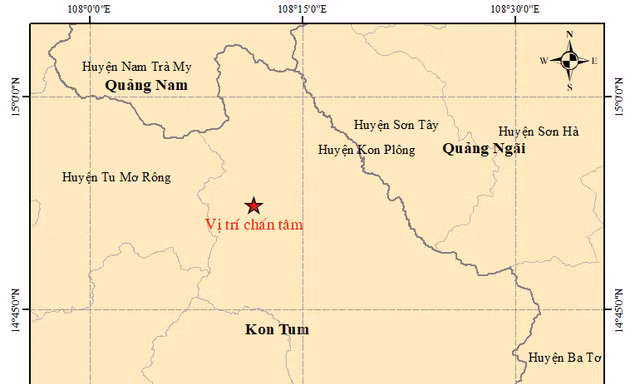 Vừa xảy ra hai trận động đất liên tiếp ở Quảng Nam