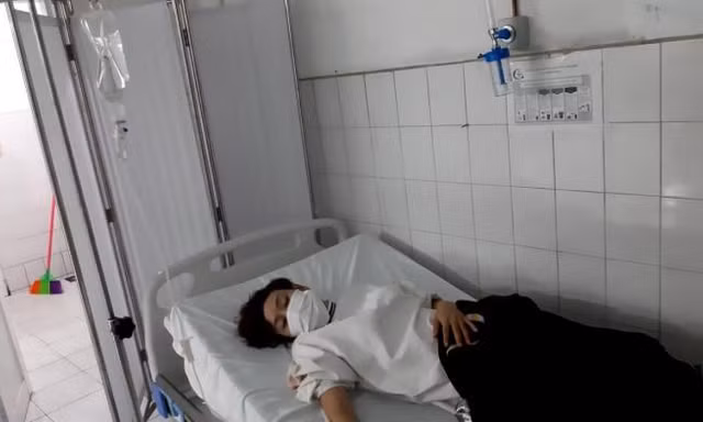 Cô giáo N.H thời điểm nhập viện cấp cứu