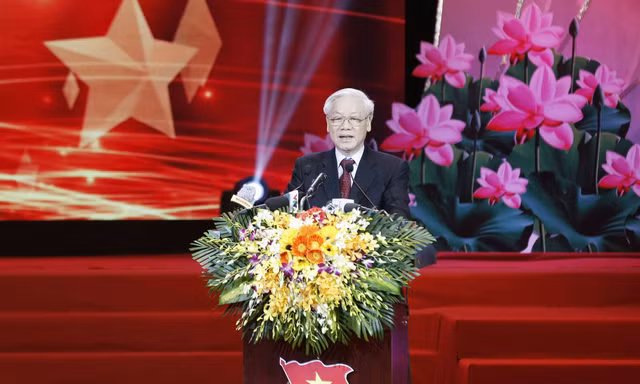 Tổng Bí thư Nguyễn Phú Trọng phát biểu tại Đại hội. Ảnh: Như Ý