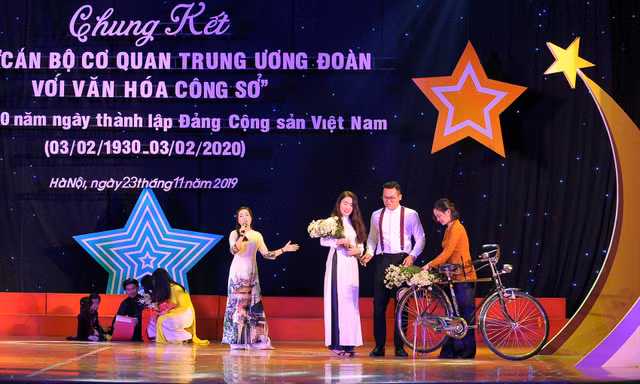 Tiết mục dự thi Tài năng trong Hội thi. Ảnh: Xuân Tùng