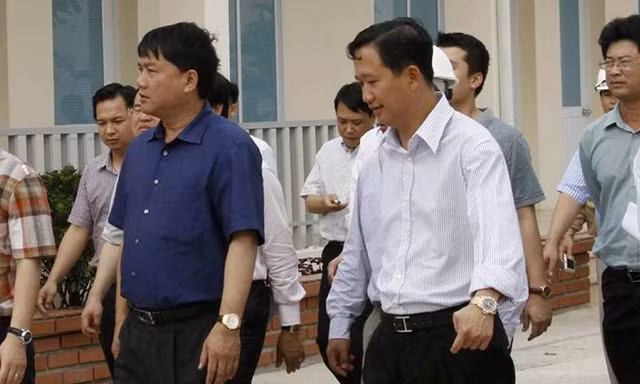 Ông Đinh La Thăng và Trịnh Xuân Thanh trong lần đến dự án Thái Bình 2.