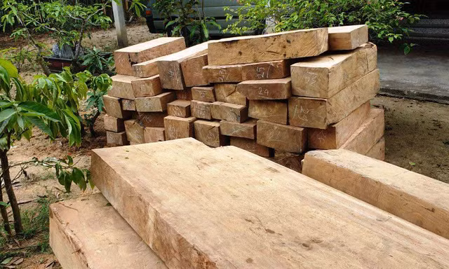 Gần 50 phách gỗ rừng ận chuyển bằng xe tải trên Quốc lộ 1 bị CSGT bắt giữ
