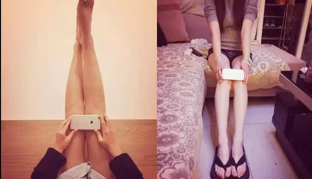 Trào lưu khoe chân bằng điện thoại