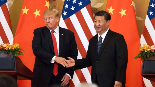 Tổng thống Mỹ Donald Trump và Chủ tịch Trung Quốc Tập Cận Bình tại một cuộc họp báo ở Bắc Kinh. Ảnh: TASS.